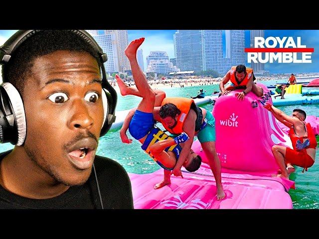 WWE ROYAL RUMBLE AT THE INFLATABLE WATER PARK!