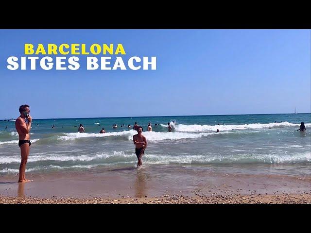 Sitges Beach in Summer 2023 ️ Walking Tour & Swimming ‍️ Barcelona - Spain