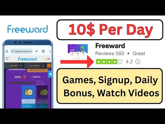 freeward reviews | watch videos and earn money | online paise kaise kamaye 2024