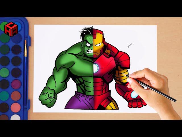 How to Draw Hulk X Hulk Buster | Step by step | Marvels