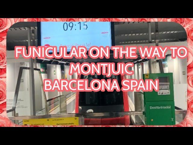 FUNICULAR ON THE WAY TO MONTJUIC CASTLE BARCELONA SPAIN