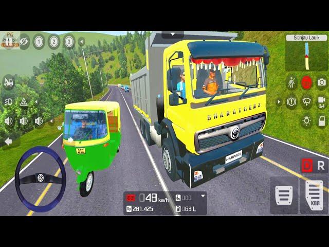 Bharatbenz Tipper Driving in Bus Simulator Indonesia - #108 Android Gameplay | Indian Truck Games