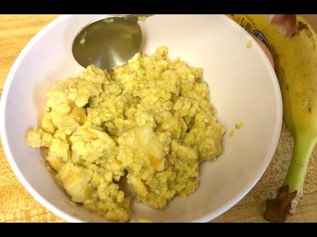 BANANA SCRAMBLED EGGS 2 INGREDIENT healthy and easy recipe -adding 2 eggs to banana is so delicious!