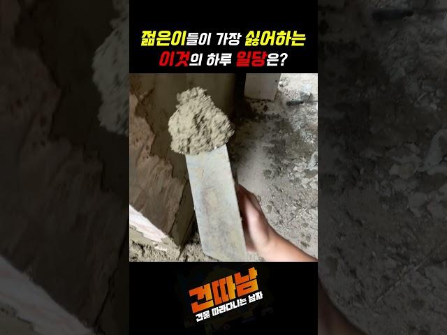 젊은이들이 가장 하기 싫어한다는 이것 하루 일당은?! #shorts #인테리어 #리모델링 #미장