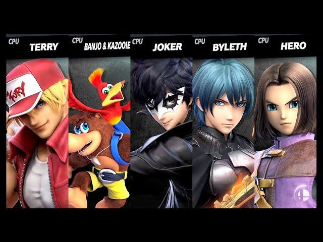 Terry VS Banjo & Kazooie VS Joker VS Byleth VS Hero LV 9 CPU Battle Super Smash Bros Ultimate