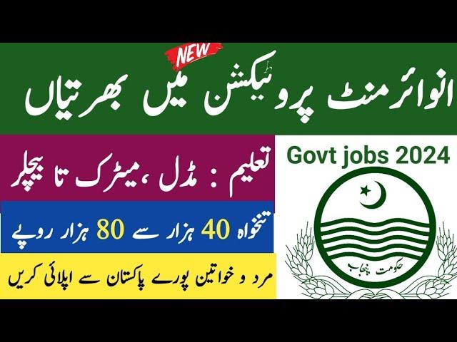 Latest Environment Protection Department Punjab Jobs 2024 – Latest Government Jobs in Pakistan 2024