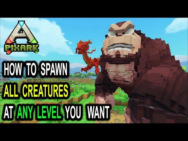 ️PixARK HOW TO SPAWN (TAMED) DINOS (WITH LEVELS)! PixARK Console Commands Creature Spawn