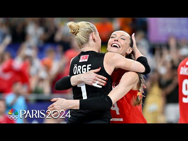 Turkiye volleyball pulls off EPIC two-set comeback to avoid big upset | Paris Olympics | NBC Sports