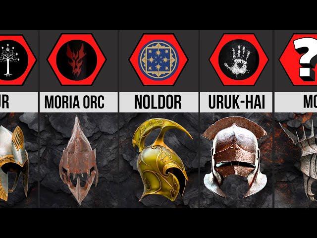 Every Helmet in The Lord of the Rings | Isengard, Mordor, Gondor