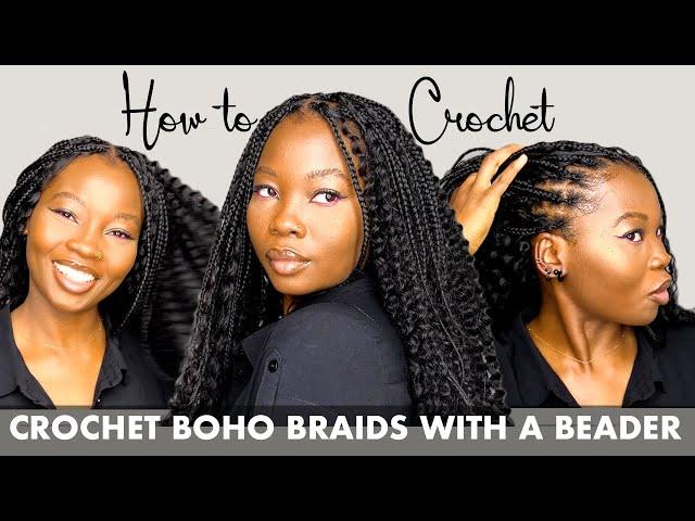 CROCHET BOHO BRAIDS WITH BEADER | SIMPLE PROTECTIVE STYLE | KHADIJAHWITHAH