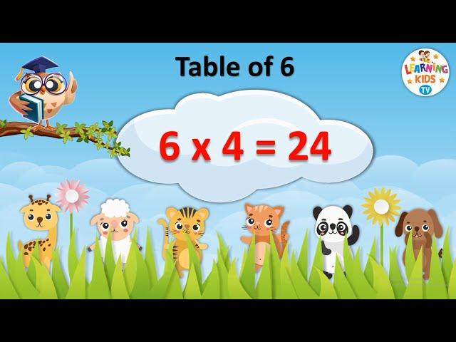 Table of 6 | Multiplication Tables for Kids | 6 ka Pahada | Maths Tables | Learning Kids TV