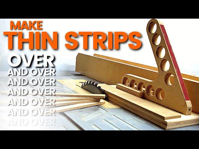 Dead simple THIN STRIP JIG for the TABLE SAW | Precise and repeatable