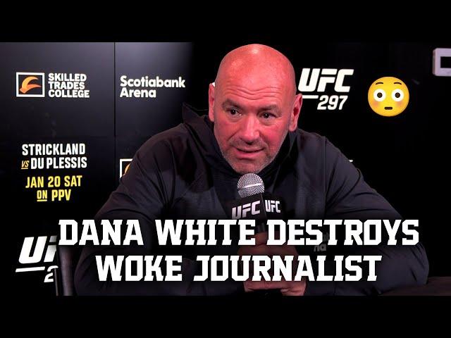  DANA WHITE DESTROYS WOKE JOURNALIST FOR SAYING FIGHTERS HAVE “A LEASH” WHEN TALKING ON A UFC MIC