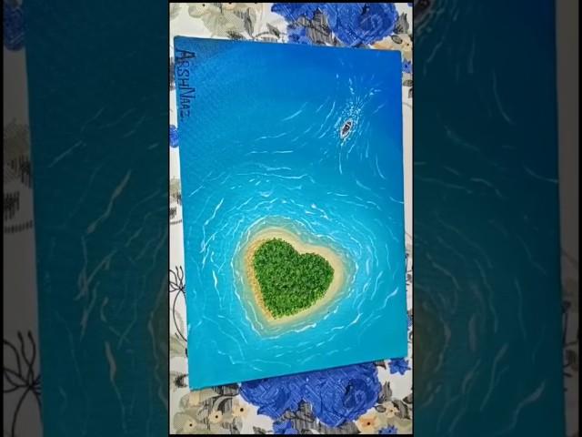 Heartshape island painting / easy island painting #videos #ytshorts #shortsviral #nasheed #ramadan