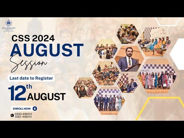 Admissions Open | August Session | CSS 2024 | Read Right Institute