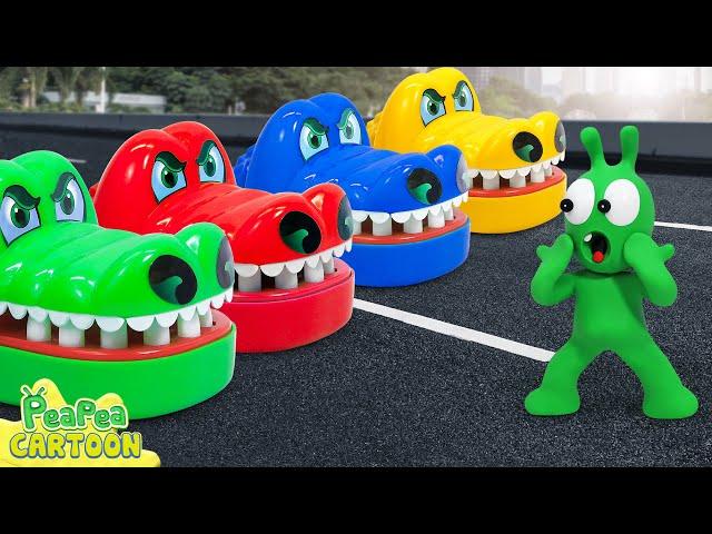 Pea Pea Gets Trouble with Colorful Crocodile Dentist Toy - Kid Learning - PeaPea Cartoon