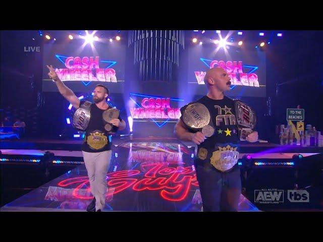 FTR Entrance with Three World Tag Team Titles: AEW Dynamite Fyter Fest 2022 (Week 2)