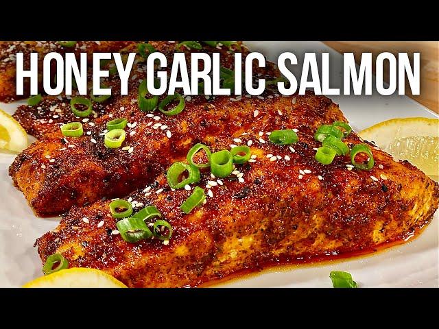 DELICIOUS Baked Honey Garlic Salmon! | EASY Salmon In The Oven Recipe