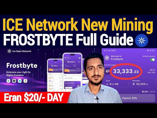 Ice Network New Mining Project Frostbyte App Like Grass Mining Full Tutorial | Ice Network Update