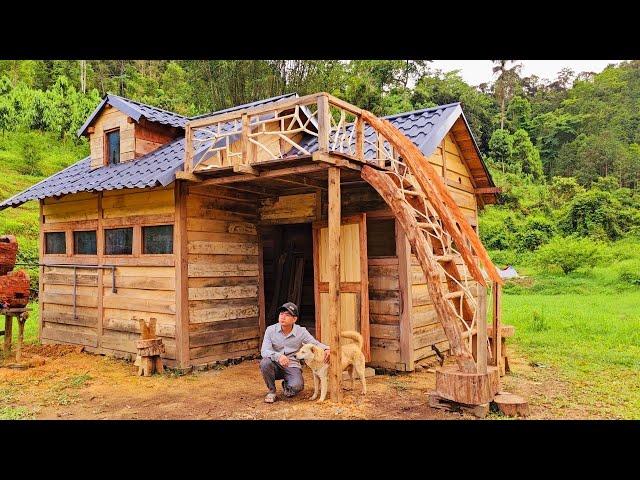 How to build a Balcony |  Building a Wooden CABIN -Off Grid CABIN.