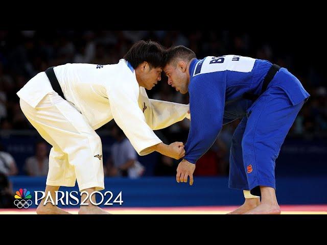 Japan's Hifumi Abe REPEATS as gold medalist in men's 66kg judo | Paris Olympics | NBC Sports