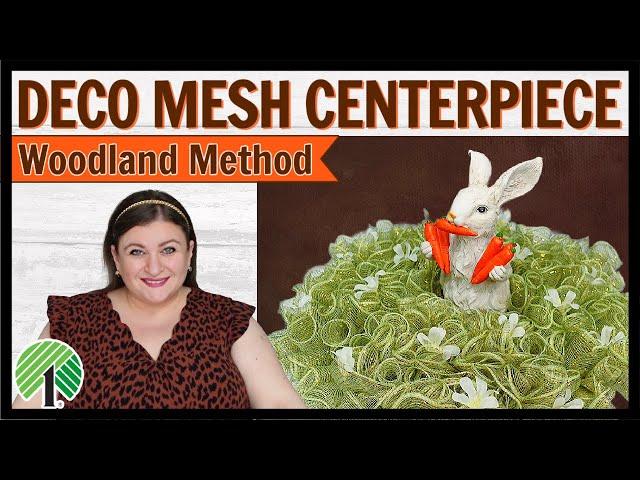 DECO MESH Bicycle Wheel EASTER SPRING Centerpiece DIY Tutorial | Dollar Tree Wreath Woodland Method