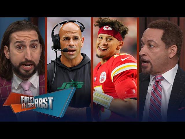 Saleh ‘pushed out of’ New York, Chiefs beat Saints, Should Mahomes be the MVP? | FIRST THINGS FIRST