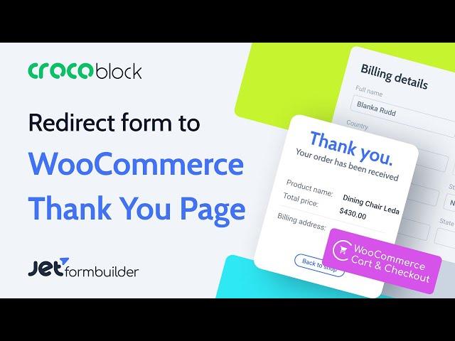 How to Redirect WordPress Form to WooCommerce Thank You Page | JetFormBuilder PRO Addon