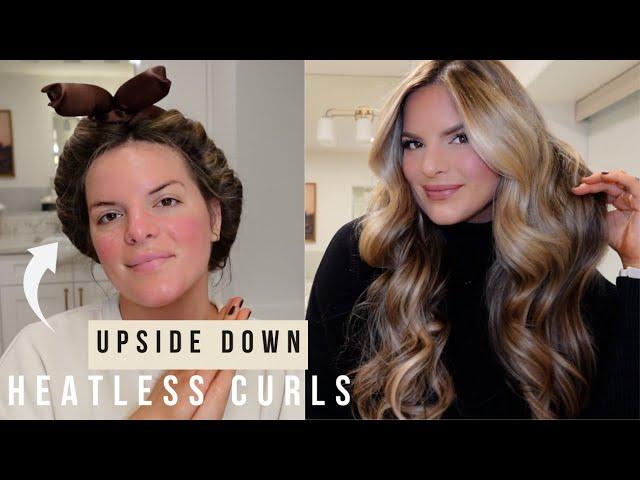 UPSIDE DOWN HEATLESS CURLS / NO HEAT / BOUNCY CURLS OVERNIGHT | Casey Holmes