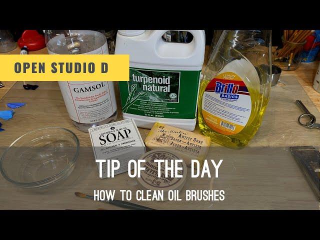 Tip of the day - how to clean oil brushes. Learn oil painting with Vlad Duchev