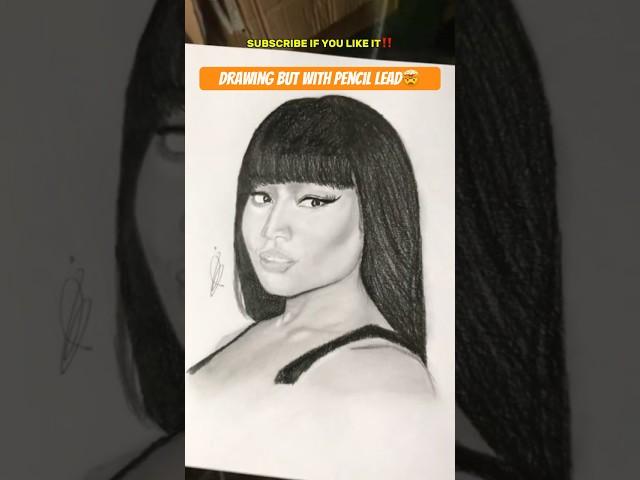 DRAWING NICKI MINAJ, BUT I CAN ONLY USE PENCIL LEAD HOW WAS THE DRAWING?⁉️ #art #artchallenge