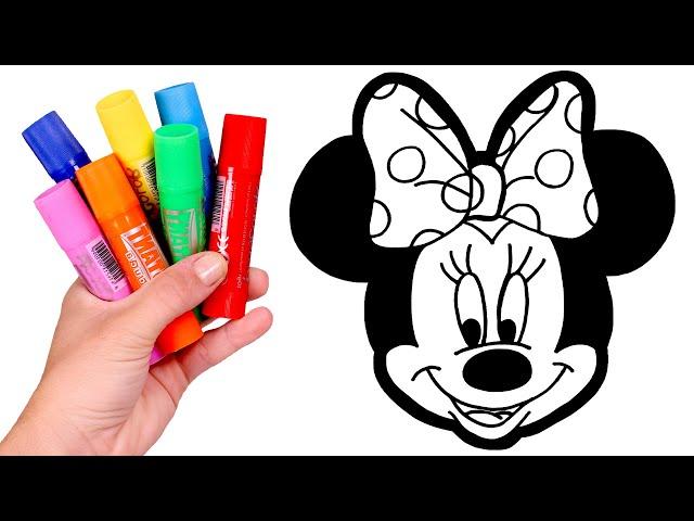 Dibuja y colorea a Minnie Mouse Dibujos para niños