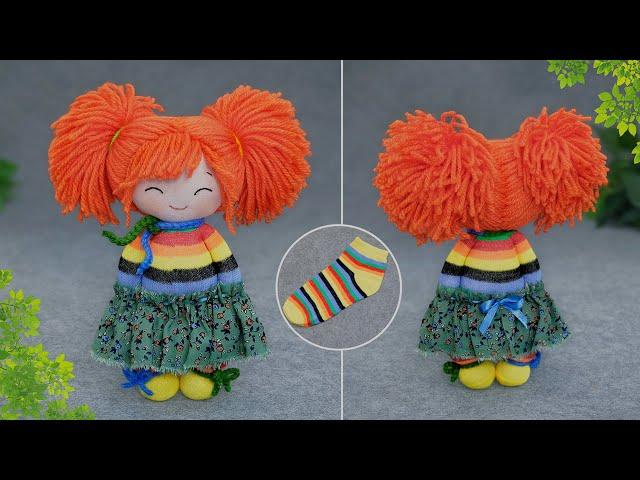 I love redheadsMade from socks and without glueWonderful doll with your own hands