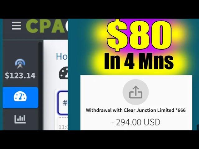 How To Make $80/4 minutes (cpagrip self click 2024!)