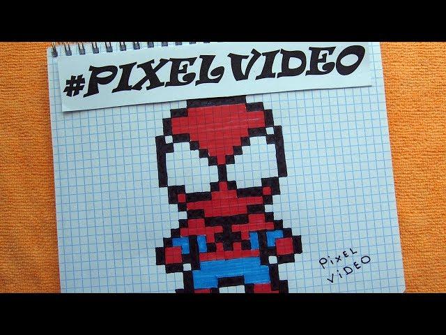 #spiderman, Pixel art - Lessons Video for Kids #pixelvideo