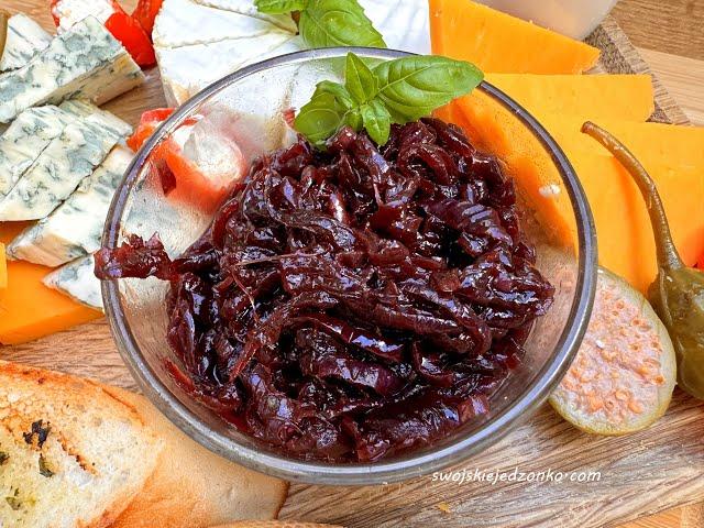 Red onion jam, a simple recipe, a delicious addition to cheeses and cold cuts #onionjam