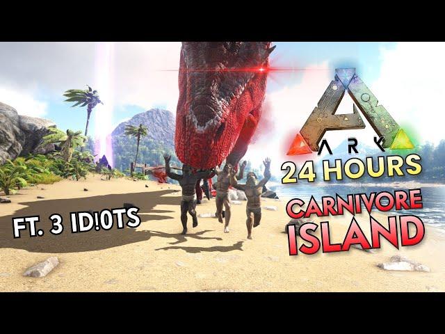 24 HOURS IN CARNIVORE ISLAND!! Here's What Happened | Ark Survival Evolved