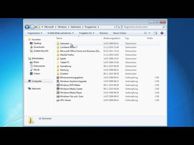 Windows 7 - Startmenü anpassen