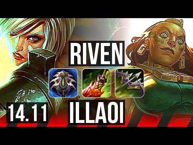 RIVEN vs ILLAOI (TOP) | 6 solo kills, 900+ games | EUW Master | 14.11