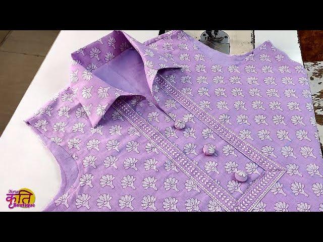 Trendy Collar Neck Design For Kurti Full Cutting and Stitching || Beautiful Collar Neck Design