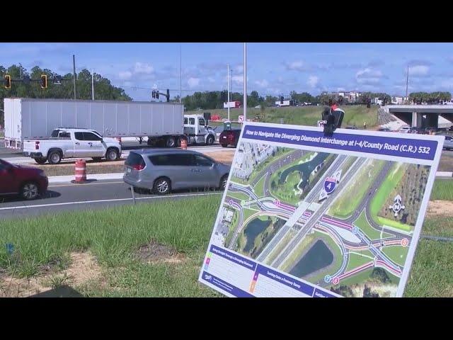 New diverging diamond interchange opens in ChampionsGate