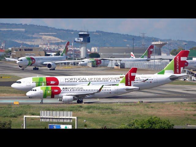 2 HOURS Watching Airplanes - Lisbon Airport Plane Spotting