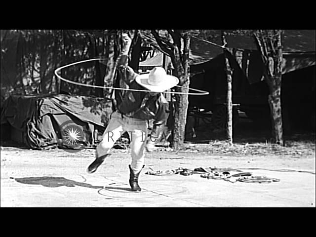 Young Montie Montana  performs rope tricks in Hollywood, California. HD Stock Footage