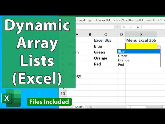 Data Validation List with Dynamic Arrays in Excel - EQ 95
