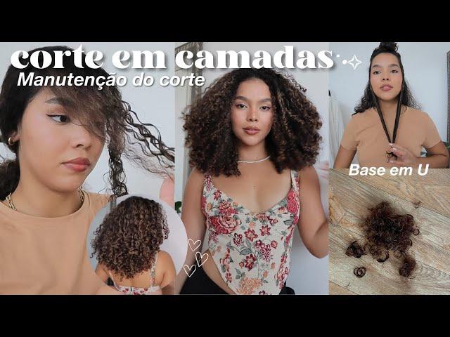 Cortando o cabelo sozinha _ sem tirar o comprimento (manutenção) corte em camadas, base em U ˙•༅