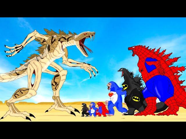 Rescue SPIDER GODZILLA & KONG From GIANT PYTHON - ZILLA JR : Who Will Win?| Godzilla Cartoon