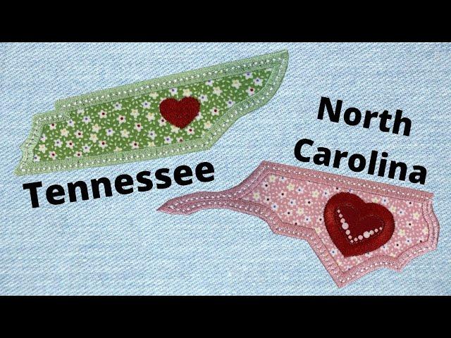 Tennessee and North Carolina Free State Applique Designs - Embroidershoppe.com