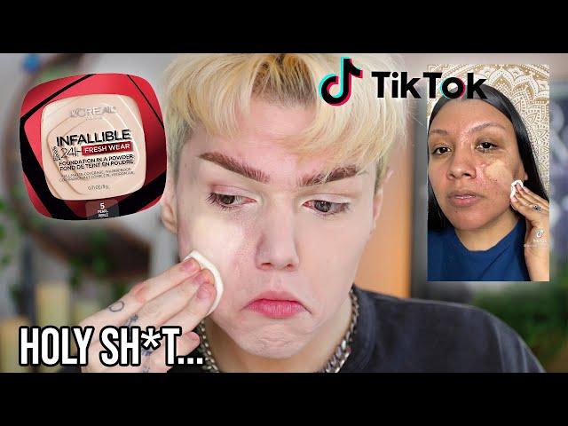 A SERVE!! Testing TikTok *VIRAL* L'Oreal Infallible POWDER Fresh Wear Foundation!