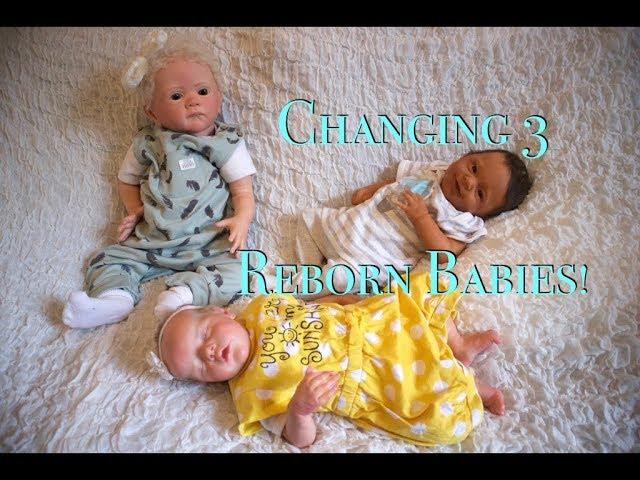 CHANGING 3 REBORN BABIES!