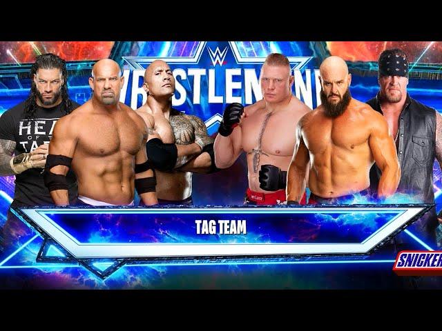 Goldberg Roman Reigns & The Rock vs. Braun Strowman Brock Lesnar & Undertaker | Tag Team Match